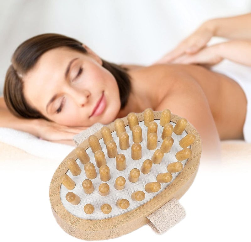 klarako Bamboo Bump Massage Brush, Gentle Acupoint Massage Brush, Improve Blood Circulation and Eliminate Fat Accumulation,Spa Bath Massage Brush Body Scrubber Brush - Image 2