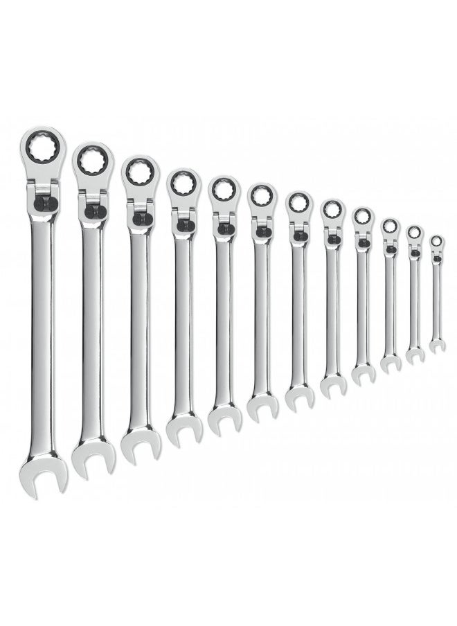 GearWrench GEARWRENCH 12 Pc. 12 Pt. XL Locking Flex Head Ratcheting Combination Wrench Set, Metric - 85698  - Image 1