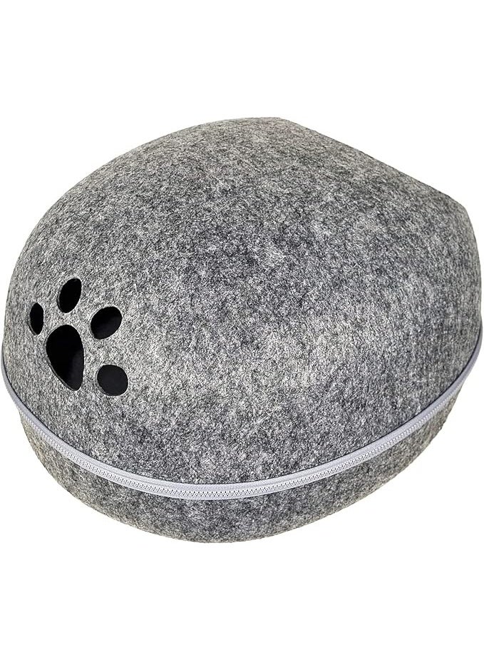 أن ان سي بيتس سرير للقطط، سرير للحيوانات الأليفة، قطط مريحة، سرير للقطط الصغيرة، تصميم قوي ودافئ، مخملي وناعم، مريح ونوم، أنيق، جيد التهوية، مبطن، فاخر، سهل التنظيف، للاستخدام الداخلي، رمادي غامق (29 سم) - Image 4