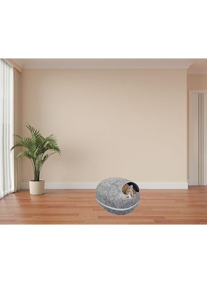 أن ان سي بيتس سرير للقطط، سرير للحيوانات الأليفة، قطط مريحة، سرير للقطط الصغيرة، تصميم قوي ودافئ، مخملي وناعم، مريح ونوم، أنيق، جيد التهوية، مبطن، فاخر، سهل التنظيف، للاستخدام الداخلي، رمادي غامق (29 سم) - Image 5