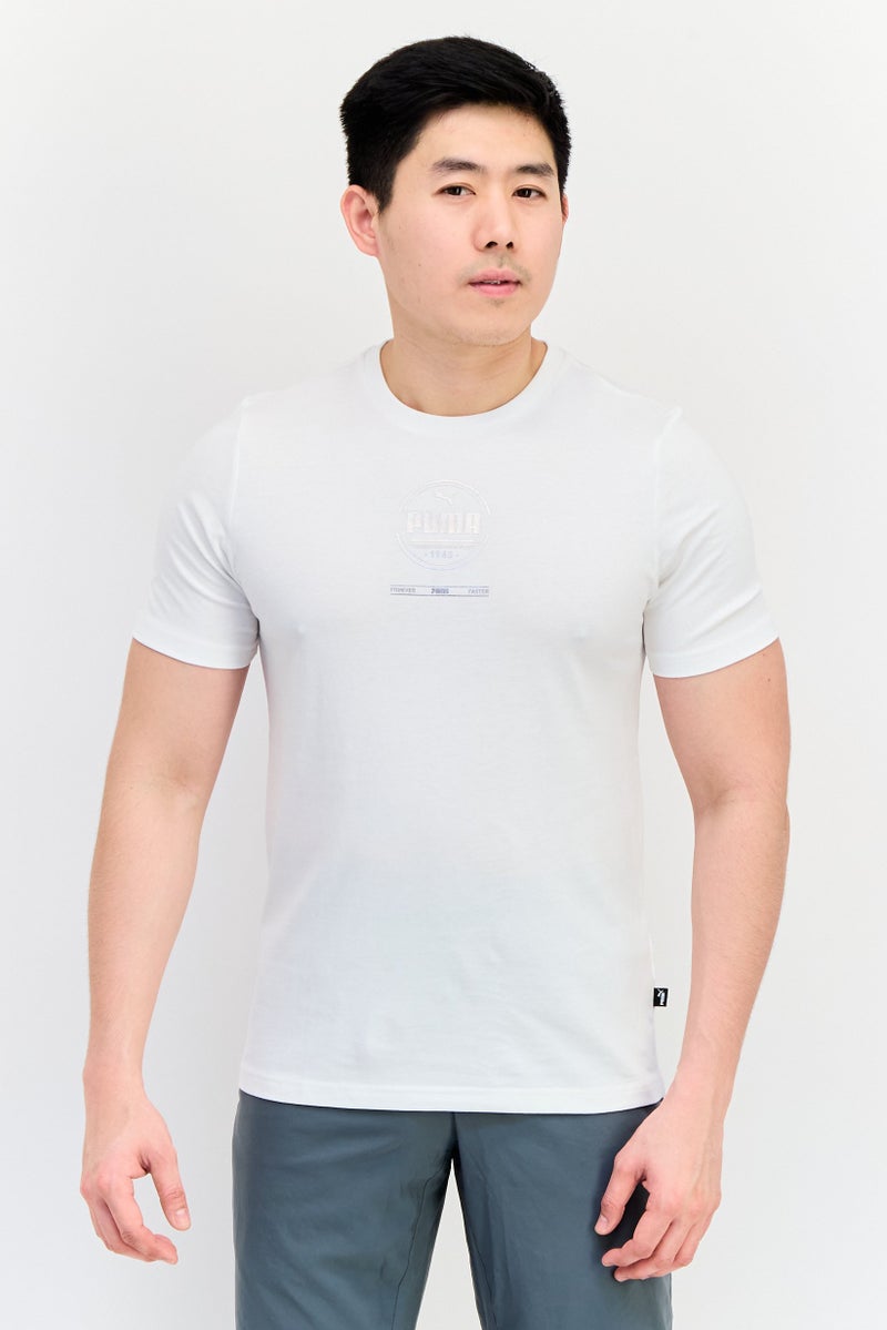 PUMA تي شيرت رياضي للرجال بأكمام قصيرة، خارجي، أبيض - Image 1