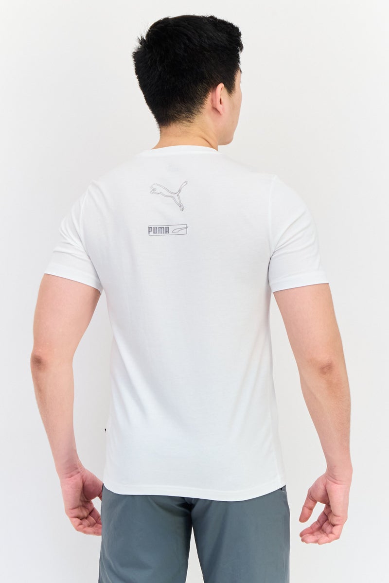 PUMA تي شيرت رياضي للرجال بأكمام قصيرة، خارجي، أبيض - Image 2