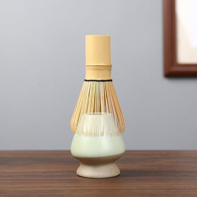 OUGETHER Matcha Tea Whisk Holder 1Pc Chasen StandMatcha Whisk Stand Ceramic Holder Chasen Stand Fit For Traditional Japanese Tea Matcha Chasen Tea Set Accessories Light Green - Image 4