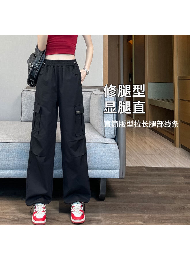 Hstyle American High-waist Convertible Cargo Pants For Women 2025 Spring/summer Versatile Slimming Loose Fit optional Extra-long Wide-leg Trousers - Image 5
