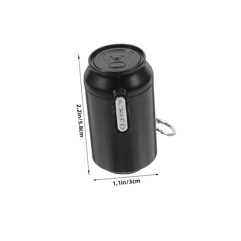 Black Portable Leakproof Cigarette Ashtray with Keychain Large Capacity Outdoor Travel - Image 3
