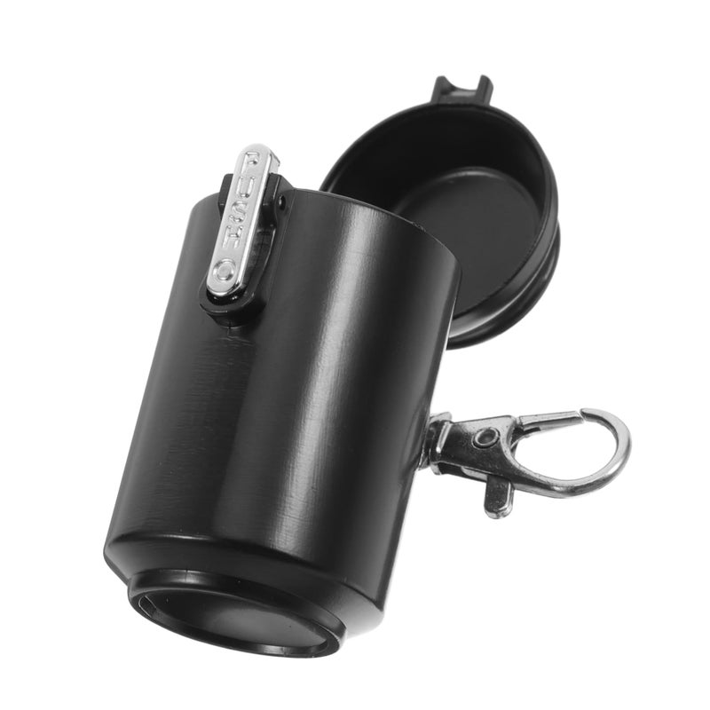 Black Portable Leakproof Cigarette Ashtray with Keychain Large Capacity Outdoor Travel - Image 2