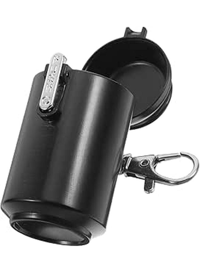 Black Portable Leakproof Cigarette Ashtray with Keychain Large Capacity Outdoor Travel - Image 1