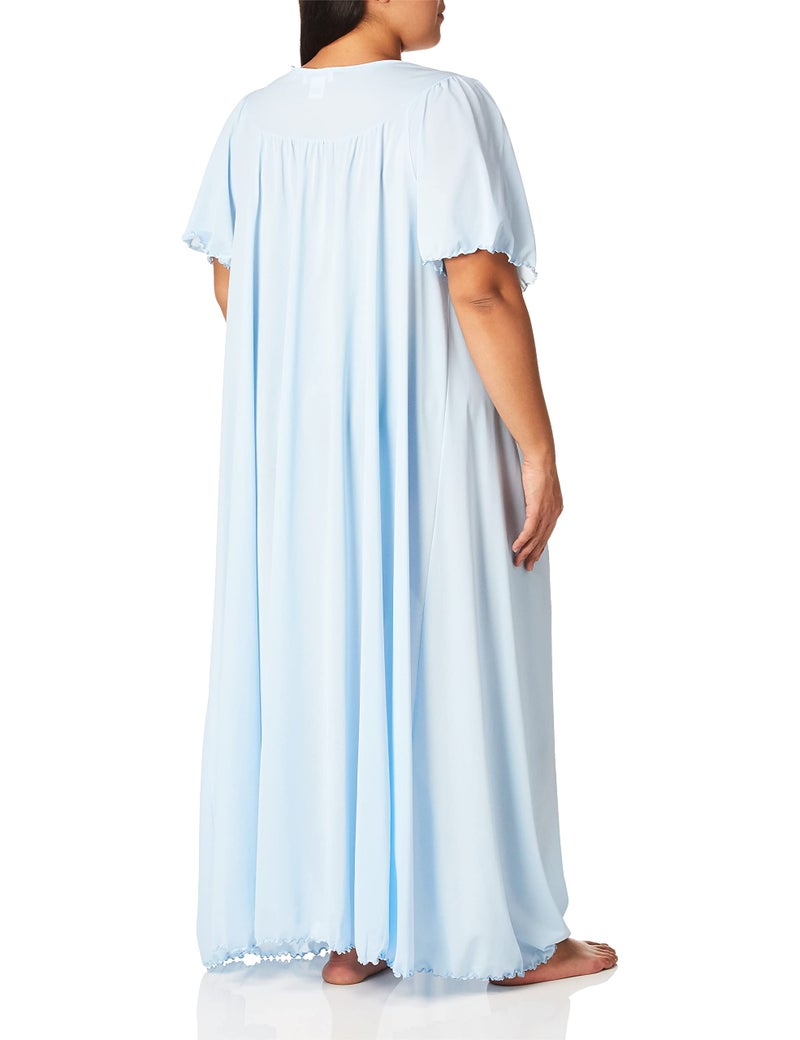 Shadowline Women's Beloved 53 Inch Flutter Sleeve Long Gown, Blue, Small - Image 3