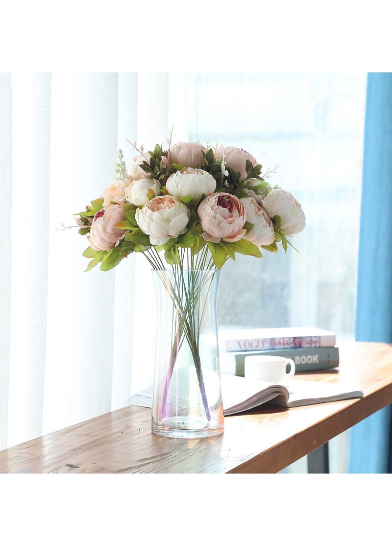 KASTWAVE Vintage Artificial Peony Silk Flowers, Fake Peonies Vintage Bouquet for Wedding Anniversary Home Decoration(Light Pink) - Image 4