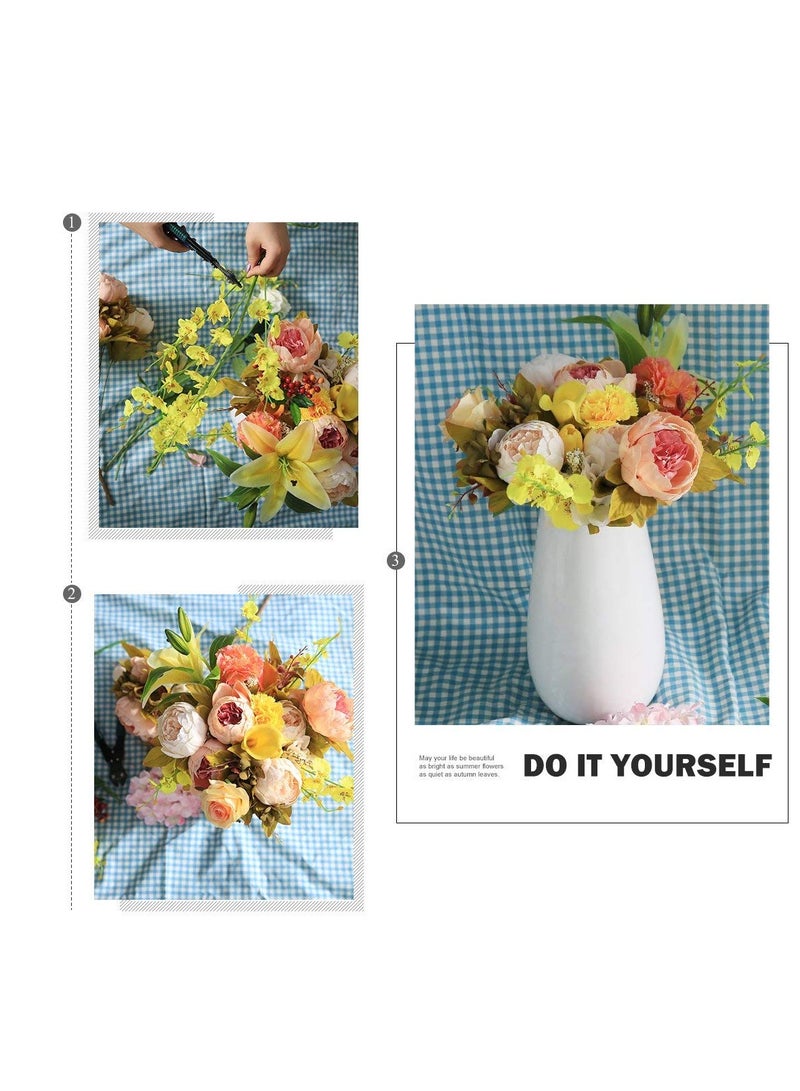 KASTWAVE Vintage Artificial Peony Silk Flowers, Fake Peonies Vintage Bouquet for Wedding Anniversary Home Decoration(Light Pink) - Image 2