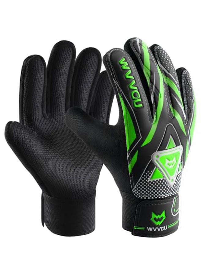 WVVOU Goalkeeper Gloves for Kids Youth, Soccer Goalie Gloves with Double Protection, Anti-Slip Soccer Gloves, Super Grip - Image 1