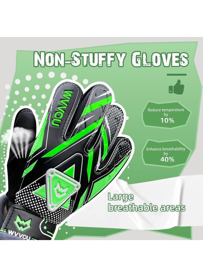 WVVOU Goalkeeper Gloves for Kids Youth, Soccer Goalie Gloves with Double Protection, Anti-Slip Soccer Gloves, Super Grip - Image 2
