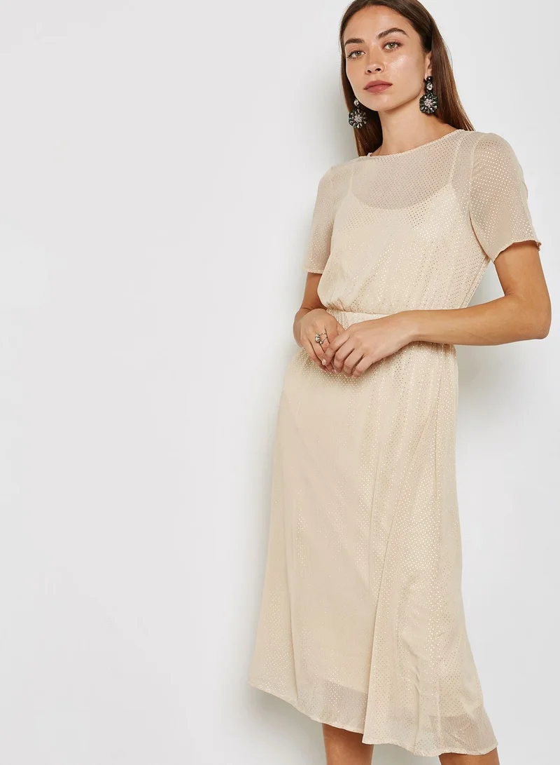 VERO MODA High Neck Sheer Overylay Dress