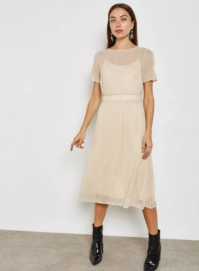 VERO MODA High Neck Sheer Overylay Dress