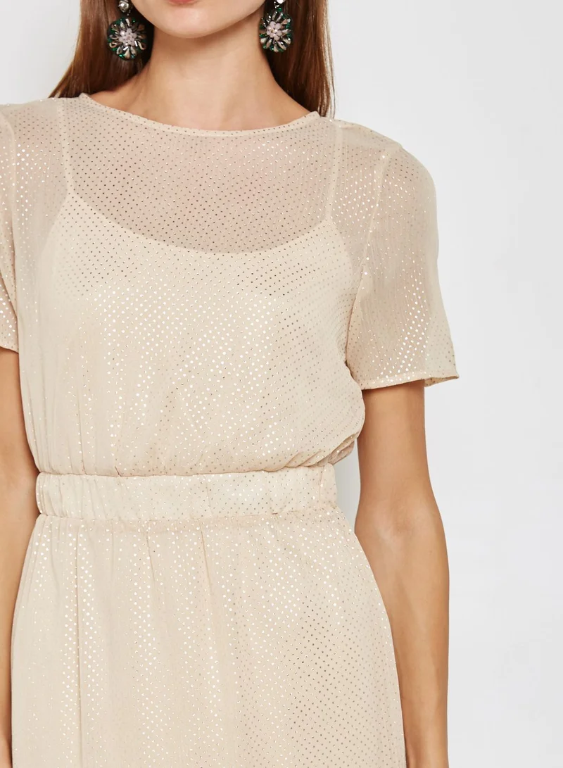 VERO MODA High Neck Sheer Overylay Dress