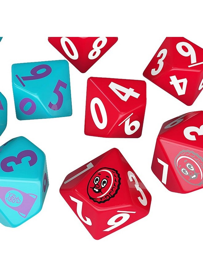 Modiphius Entertainment: Fallout: Factions Nuka-World - Dice Sets: Nuka-Cola - 12 Dice Set, Teal & Red w/ Nuka World Symbols, Tabletop Game Accessory - Image 5