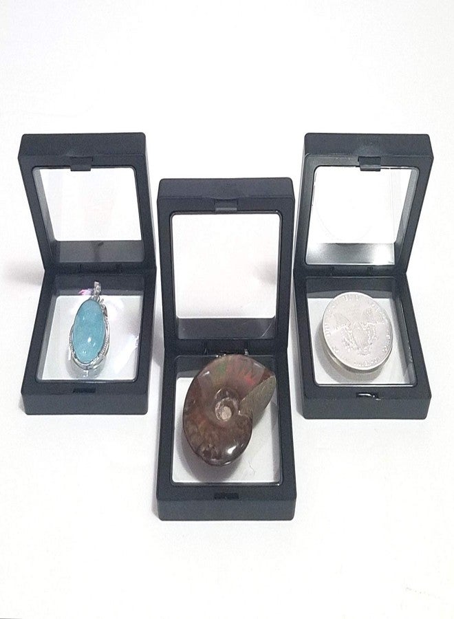 JM Future Black Transparent 3D Floating Frame Display Holder/Box/Frames for Challenge Coins, AA Medallions, Antique, Jewelry,Gift, 2.75 x 2.75 x 0.75 Inches (Set of 3 pcs) - Image 3