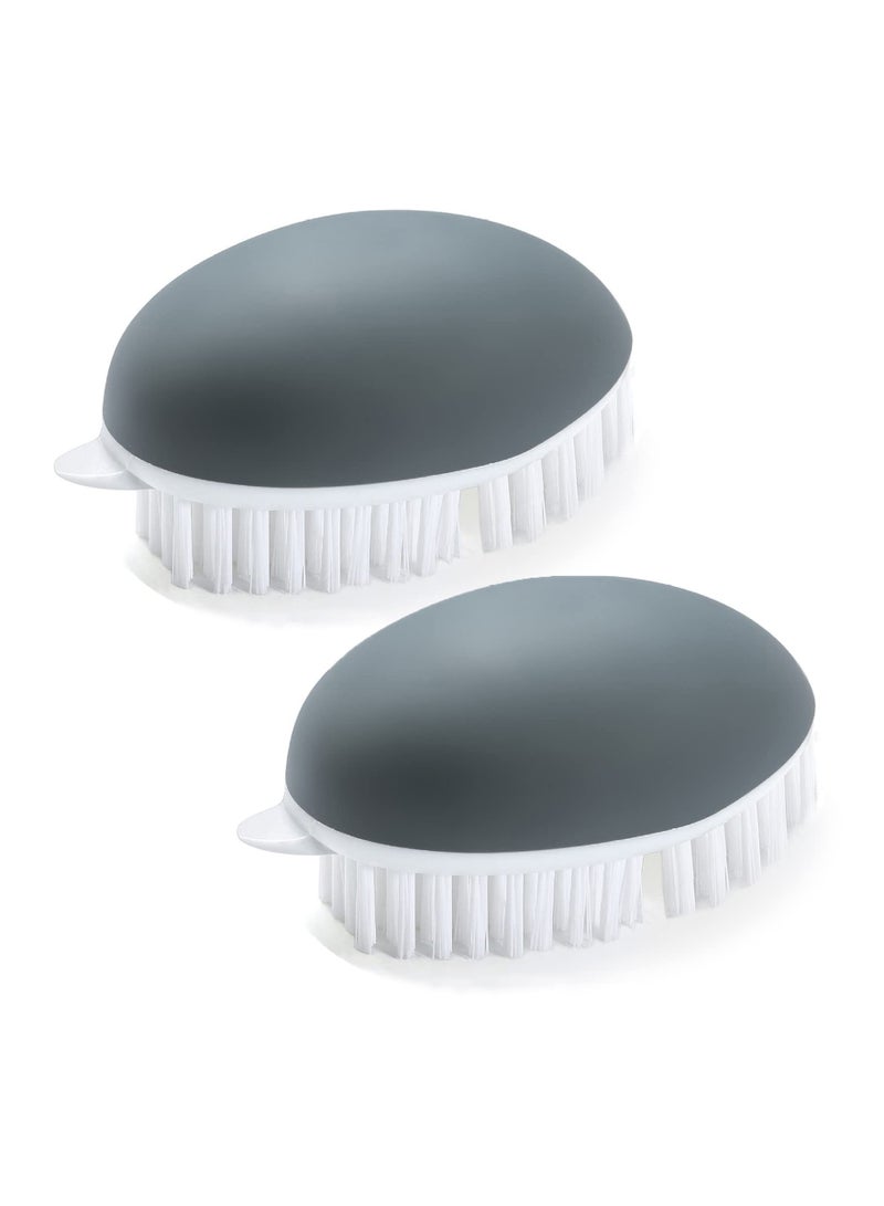 Excefore فرشاة خضروات وفواكه 2 قطعة، فرشاة بطاطس غير قابلة للانزلاق بشعيرات مرنة وصلبة للمطبخ - Image 1