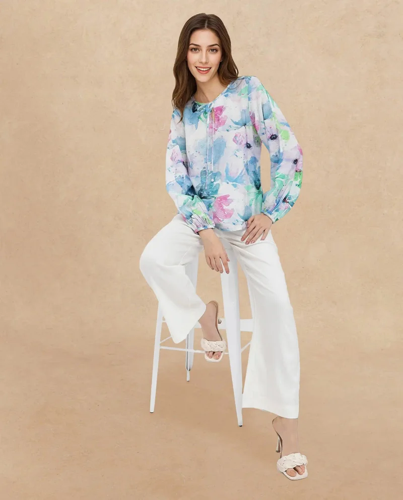 Rareism Women's Floral Printed Top