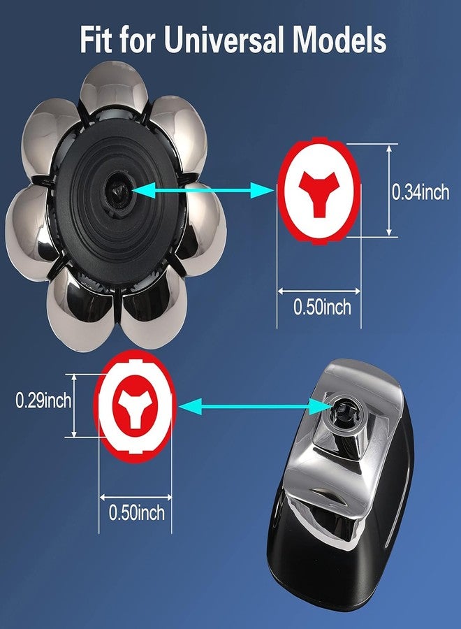 Auruveby 7 Blades Magnetic Head Shaver Replacement Heads Double Ring Waterproof Rotary Razor Blades for Bald Men Compatible with freebird wyklaus shpavver (Silver - Image 4