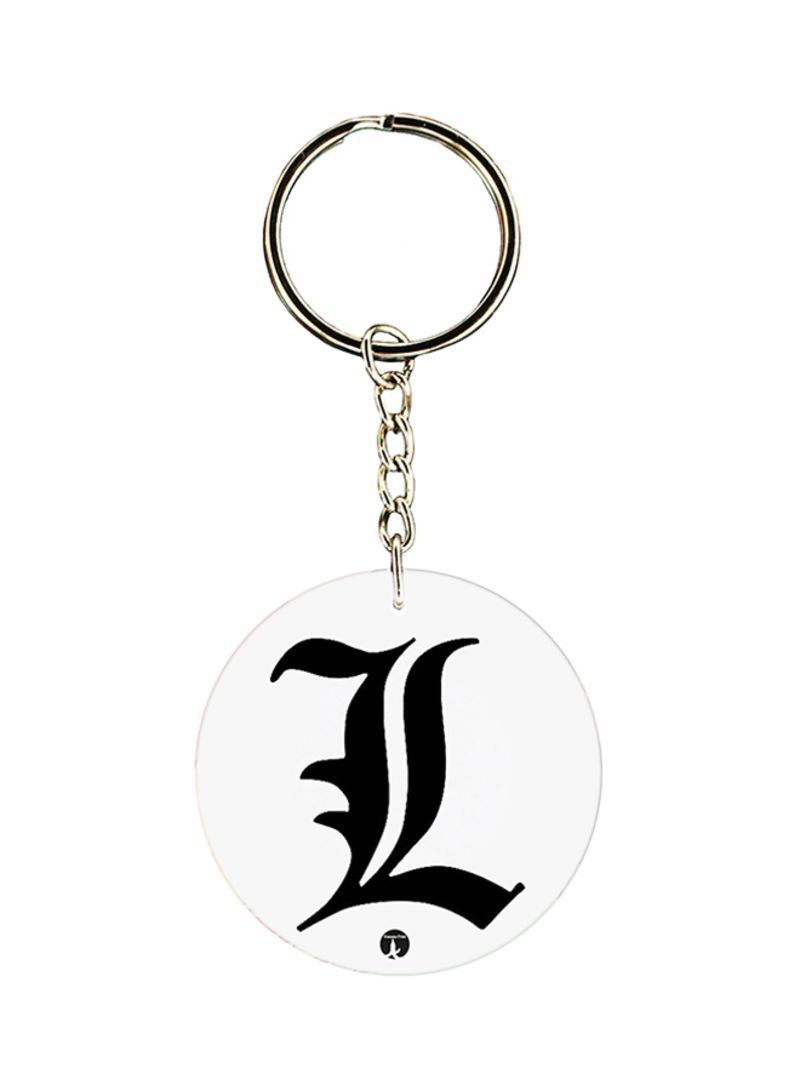 Double Sided Death Note Printed Keychain White/Black