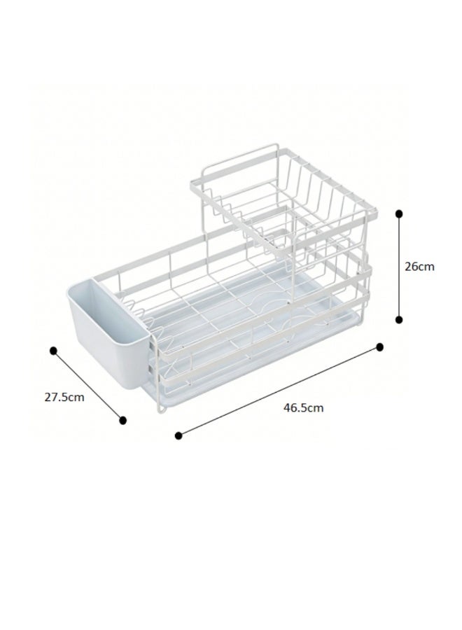 Smart Storage 💫Premium Double-Layer Dish Drying Rack – Carbon Steel Kitchen Dish Drainer with Removable PP Tray . - Image 2