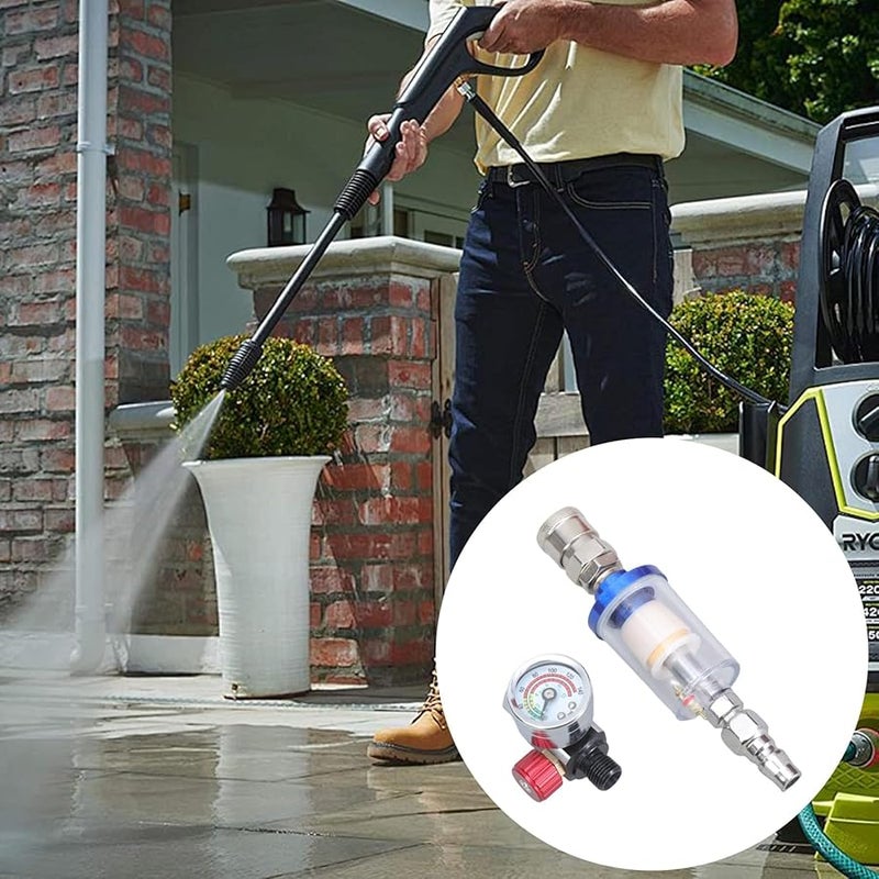 فاصل هواء الماء مرشح منظم ضغط مع مقياس لمسدس الرش والأدوات الهوائية - Image 3