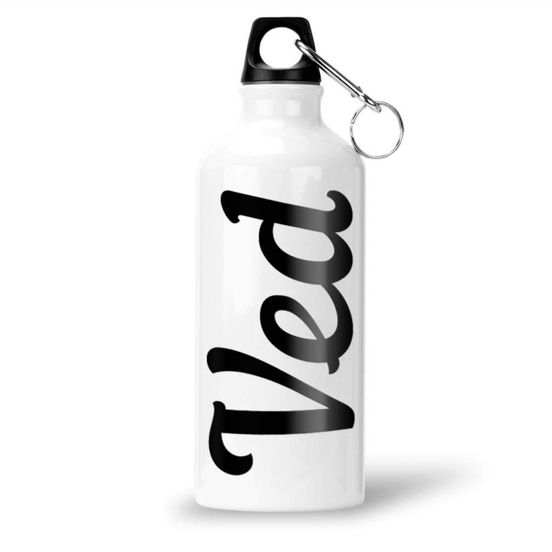 FurnishFantasy FurnishFantasy Personalised Aluminium White Sipper Bottle 600 ml Best Personalized Gift for Happy Birthday Return Gift Name Ved  - Image 2