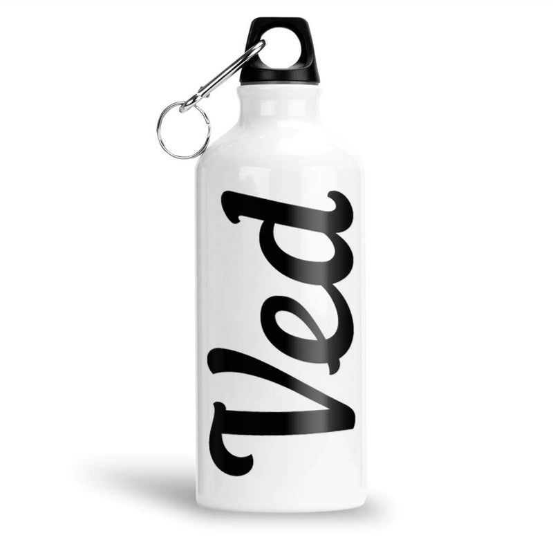 FurnishFantasy FurnishFantasy Personalised Aluminium White Sipper Bottle 600 ml Best Personalized Gift for Happy Birthday Return Gift Name Ved  - Image 1