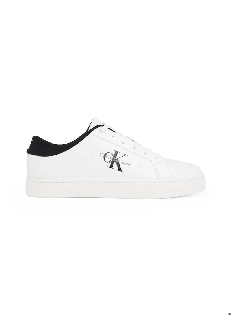 Calvin Klein Jeans Men's  Leather Trainers , White - Leather