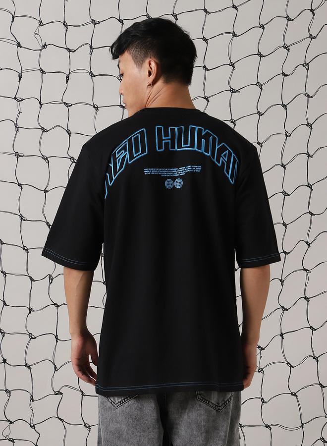 Hubberholme Men Futuristic Printed Oversized Fit T-Shirt - Image 3