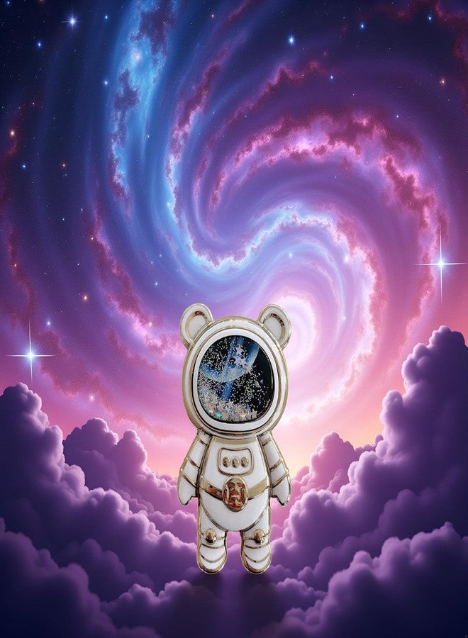 Jowxsx Astronaut Phone Holder, Adjustable Tablet Phone Ring Stand with 3D Moving Cute Phone Stand Holder,Adjustable Tablet Phone Ring Stand with 3D Moving Star Sequins for Girls Women - Image 2