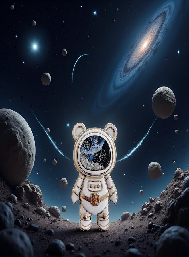 Jowxsx Astronaut Phone Holder, Adjustable Tablet Phone Ring Stand with 3D Moving Cute Phone Stand Holder,Adjustable Tablet Phone Ring Stand with 3D Moving Star Sequins for Girls Women - Image 5