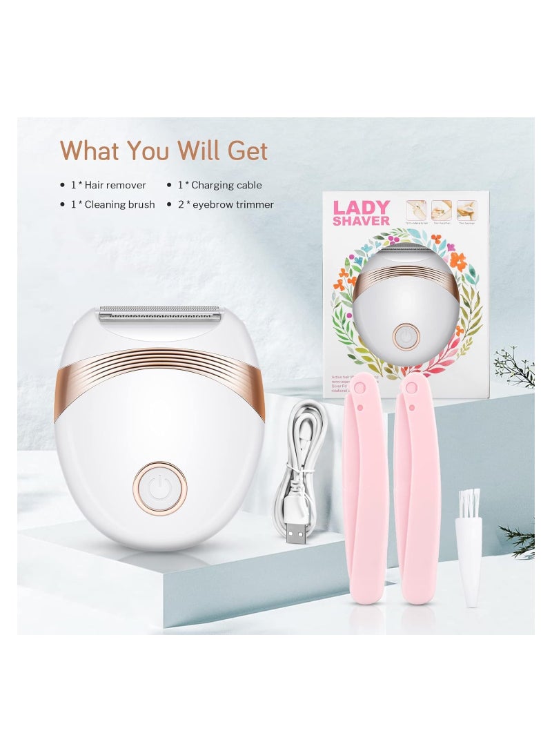 Electric Lady Shaver Trimmer For Women Wet And Dry Rechargeable With Eyebrow Razor Gift And 3 In 1 Blade Easy And Quick Shaver Head Body Hair Removal For Legs And Underarms