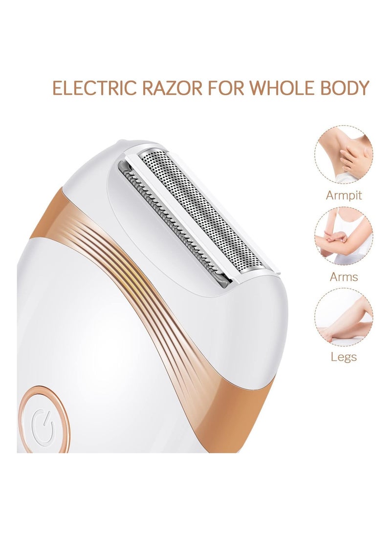 Electric Lady Shaver Trimmer For Women Wet And Dry Rechargeable With Eyebrow Razor Gift And 3 In 1 Blade Easy And Quick Shaver Head Body Hair Removal For Legs And Underarms