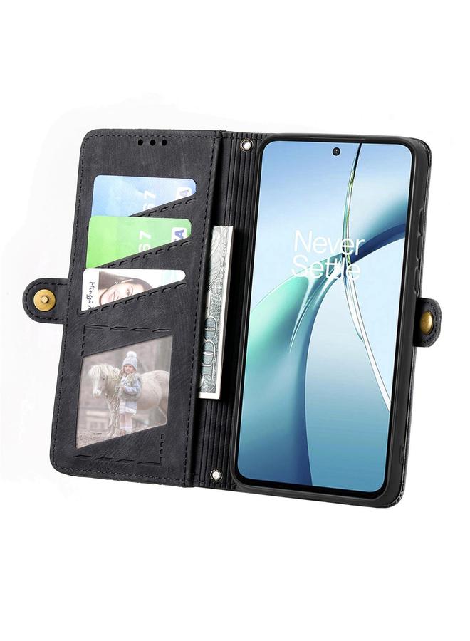 erorex Case For Huawei nova 13 Geometric Zipper Wallet Side Buckle Leather Phone Case - Image 3