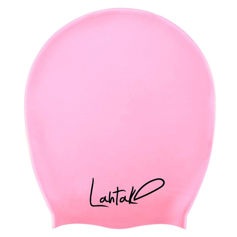 Lahtak Swim Cap for Long Hair - Swim Cap Braids Dreadlocks - Bathing Swim Caps for Women Swimming - Swimming Cap Women - Extra Large Swim Cap Men Afro - Waterproof Silicone Keep Hair Dry (Rose Quartz XL) - Image 2