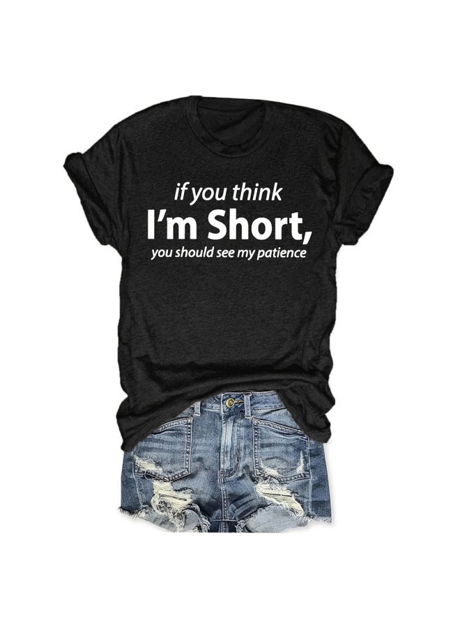 Women's Short-sleeved T-shirt Women's Top Summer Letter Printed Round Neck Loose Short-sleeved T-shirt Top