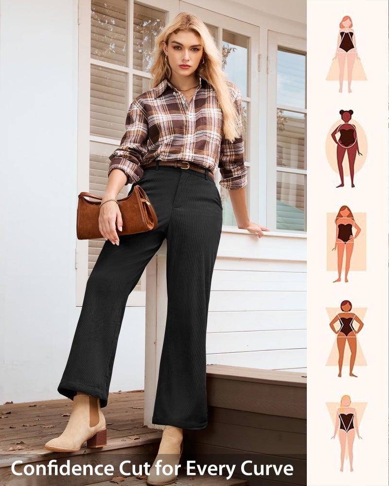 GRAPENT Womens Business Casual Outfits for Work Baggy Pants Women Womens Trousers Clothes Women Black Work Pants Black Size Medium US 8 to 10 - Image 5