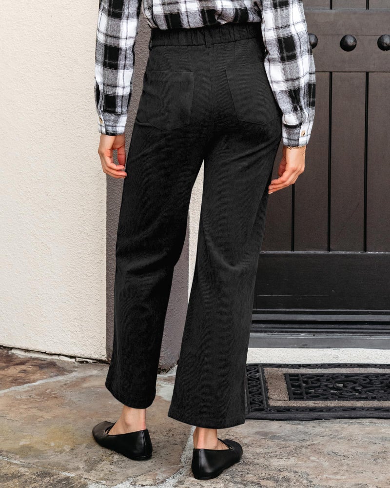 GRAPENT Womens Business Casual Outfits for Work Baggy Pants Women Womens Trousers Clothes Women Black Work Pants Black Size Medium US 8 to 10 - Image 2
