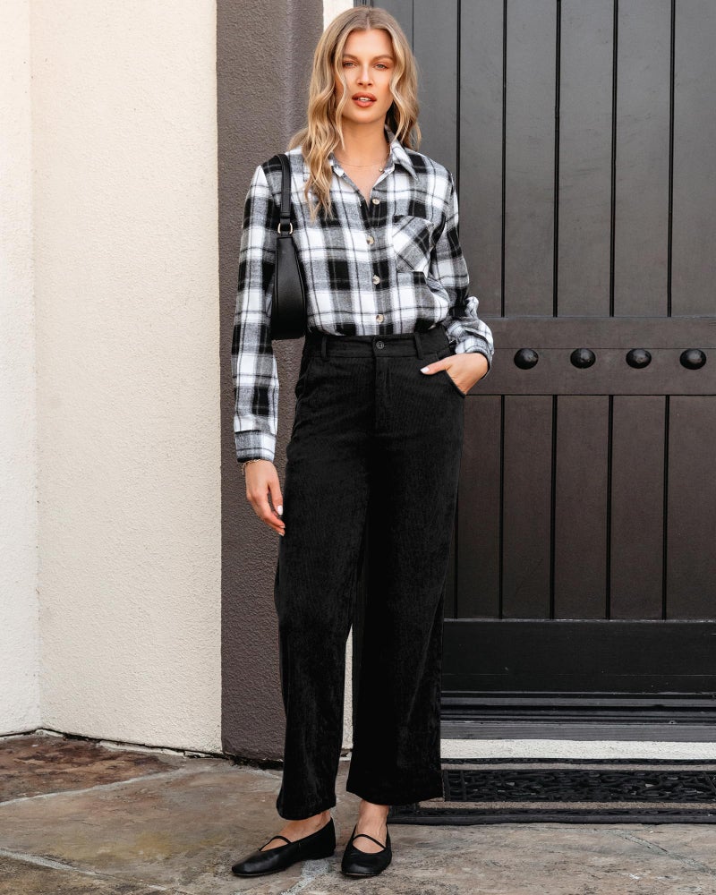 GRAPENT Womens Business Casual Outfits for Work Baggy Pants Women Womens Trousers Clothes Women Black Work Pants Black Size Medium US 8 to 10 - Image 4