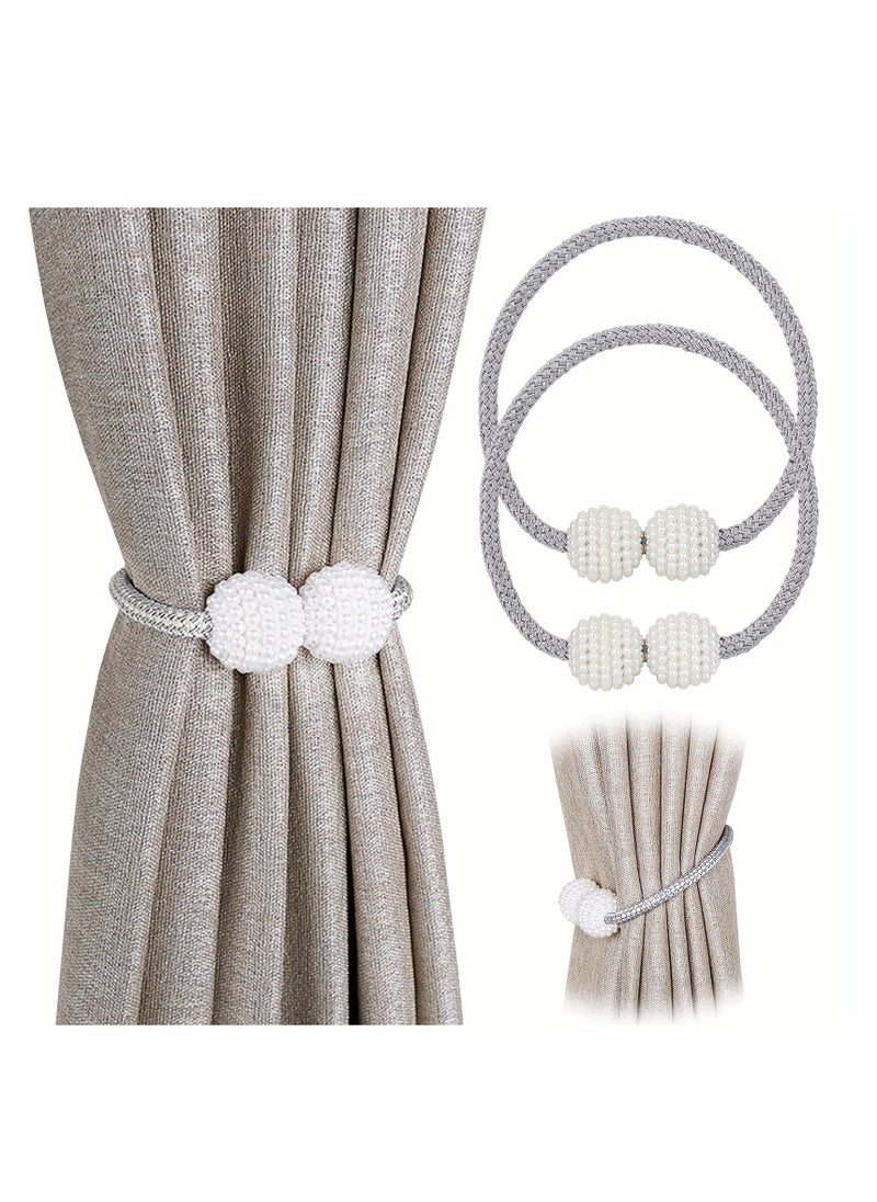 2pcs Magnetic Curtain Tiebacks, Window Tieback Holder Decorative Rope Fixer Classic Tie Curtain Holdback For Home Office Window Drapes, 42.01cm
