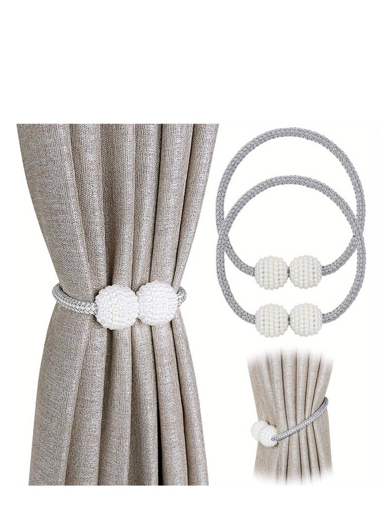 2pcs Magnetic Curtain Tiebacks, Window Tieback Holder Decorative Rope Fixer Classic Tie Curtain Holdback For Home Office Window Drapes, 42.01cm