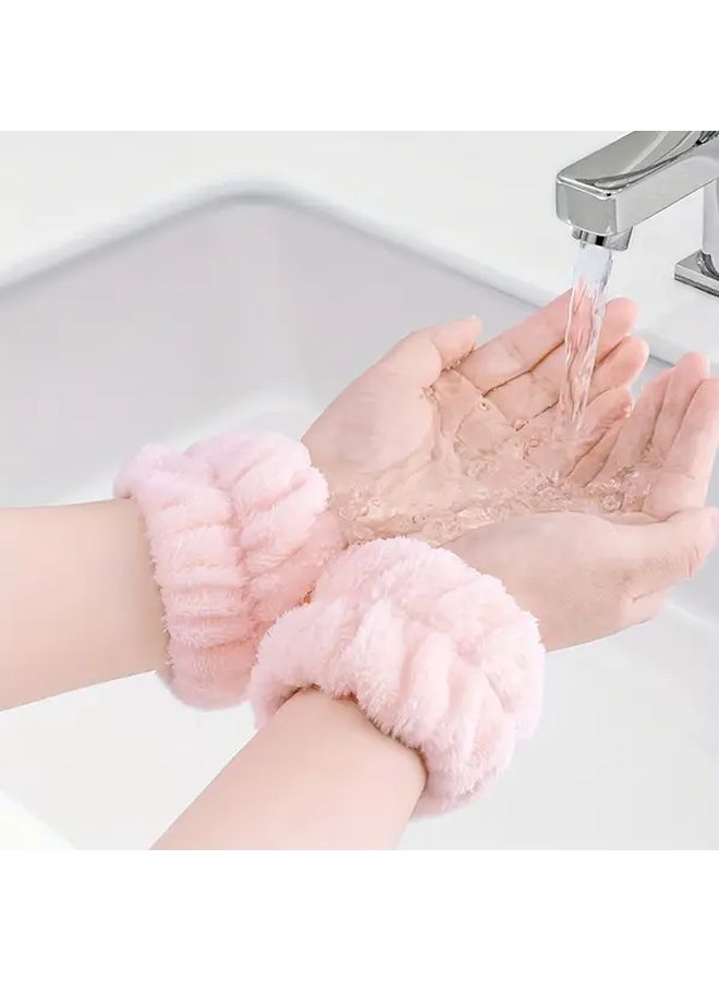 Pink Anti Splash Wrist Band Moisture Absorbent Sleeve Cover For Water Sports Sweat Wipe - Image 1