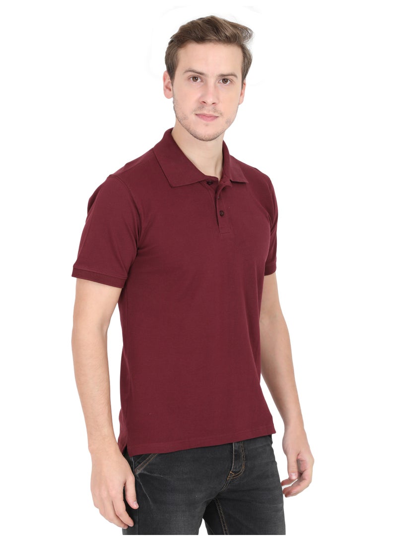 ملابس RSO تي شيرت بولو سادة بأكمام نصفية وياقة بولو للرجال من RSO Outfits - كستنائي - Image 3