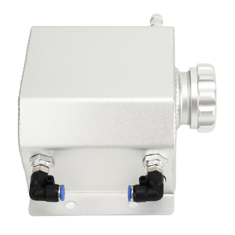 Universal Engine Coolant Expansion Tank 1L Aluminum Alloy Overflow Reservoir Bottle Tank Sliver - Image 5