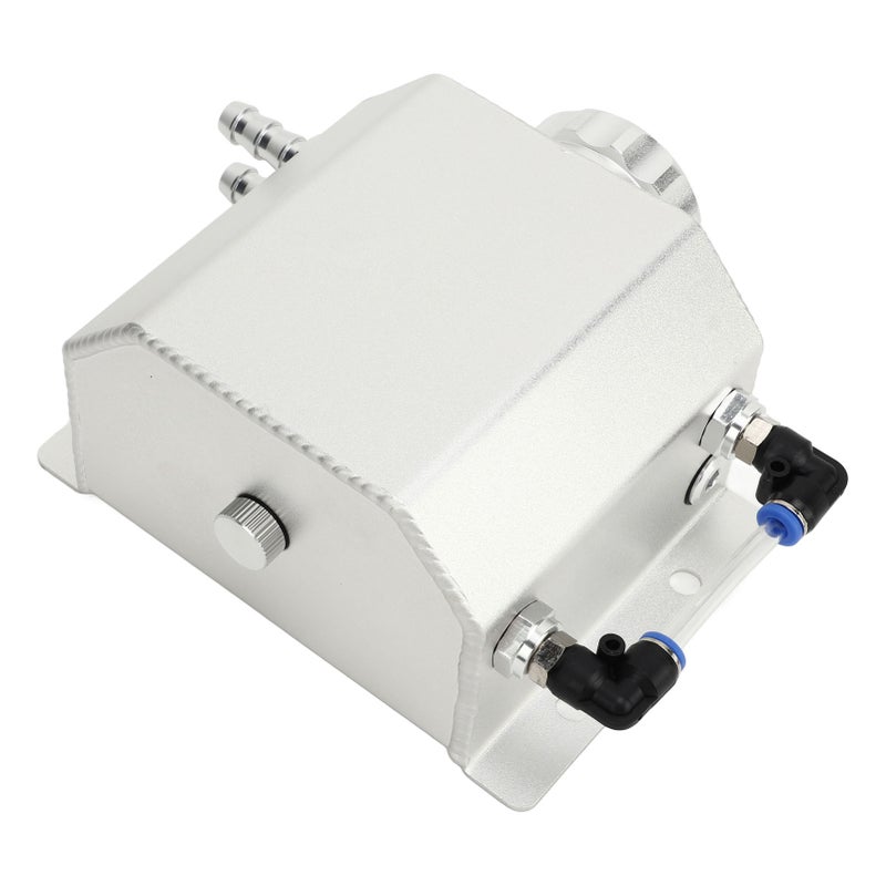 Universal Engine Coolant Expansion Tank 1L Aluminum Alloy Overflow Reservoir Bottle Tank Sliver - Image 1