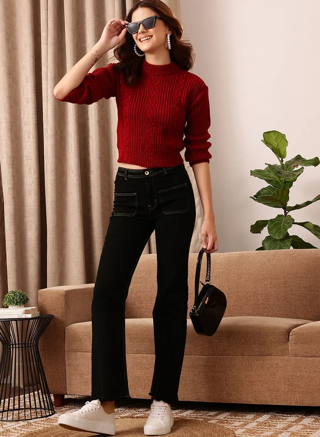 STREET 9 STREET 9 Women Black Bootcut Stretchable Jeans