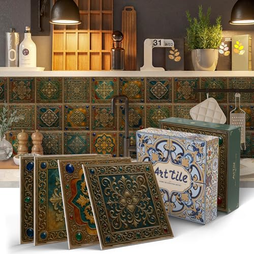 VICCI Foam SelfAdhesive Tiles 12Pcs Mosaic Peel Stick Accent Wall Coffee Bar Furniture Facelift Modern Home Accent - Image 1