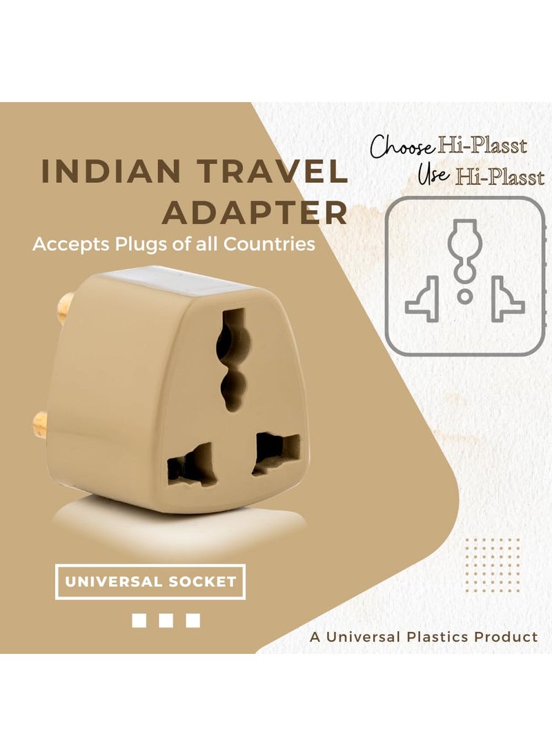 HI PLASST PINS N PLUGS HiPLASST 3Pin Indian Converter Plug Pack of 3 World USA UK Canada Europe and More to India Travel Adapter Plug Type D Adaptor Socket Perfect for Foreign Devices to use in India10A  - Image 4
